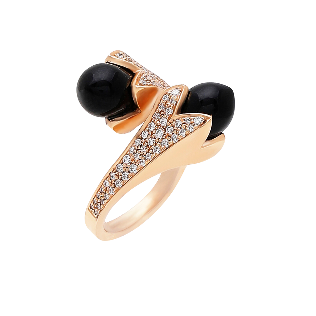 Two Flower Thick Tulip Ring