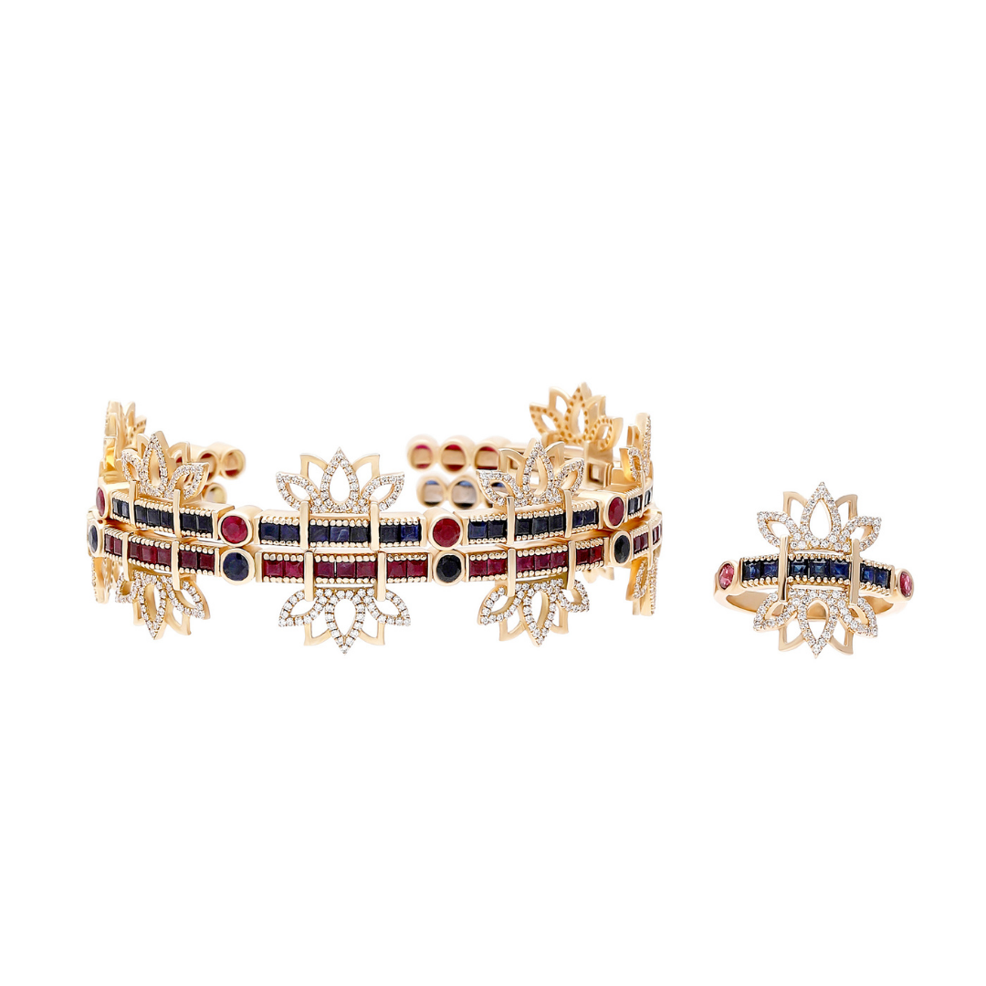 One Side Multi Lotus Bangle