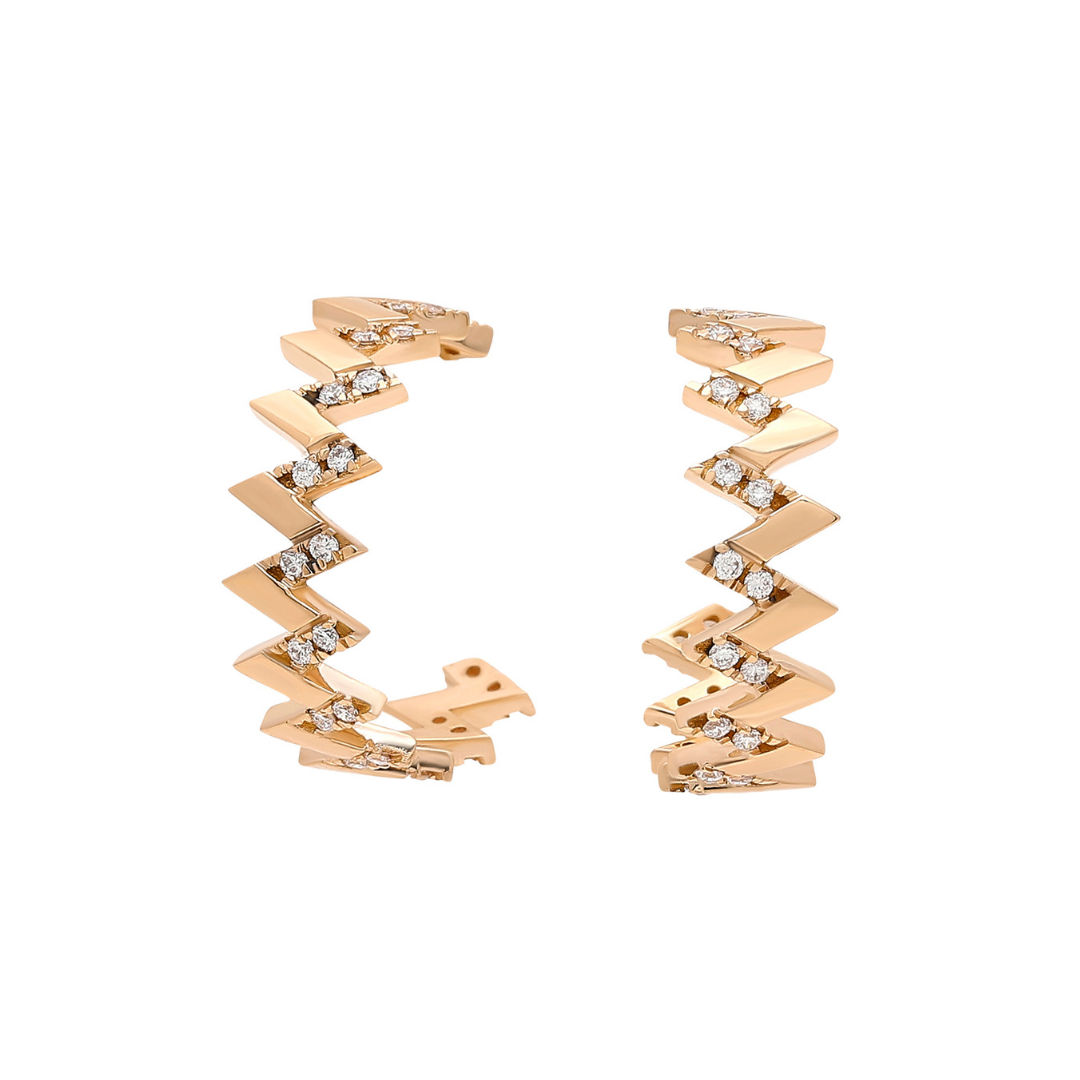 Zigzag Viva Thin Diamond Earring