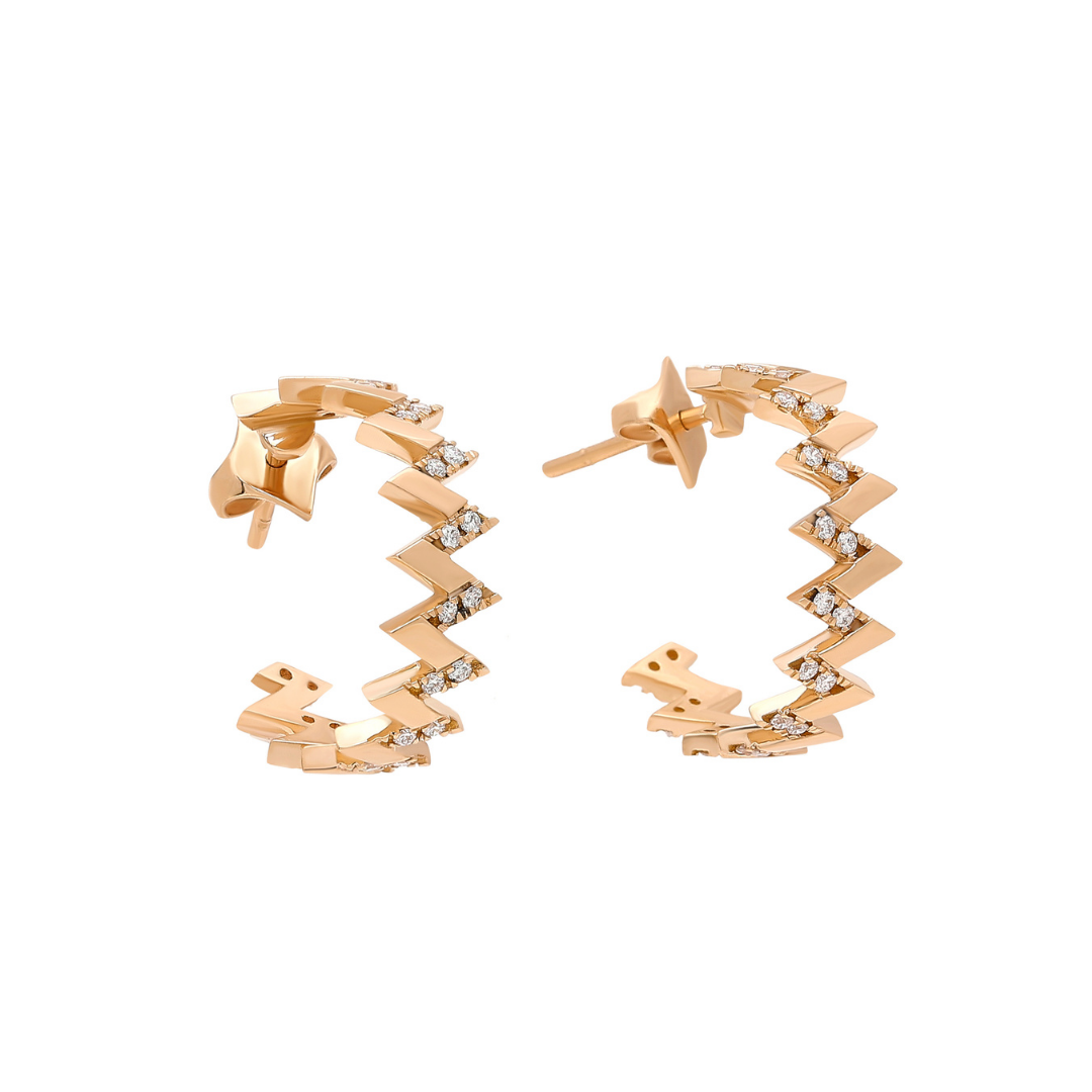 Zigzag Viva Thin Diamond Earring