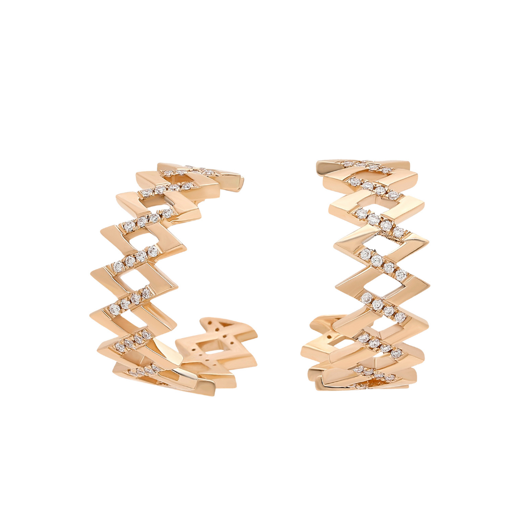 Zigzag Viva Thick Diamond Earring