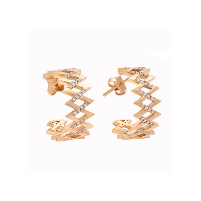 Zigzag Viva Thick Diamond Earring