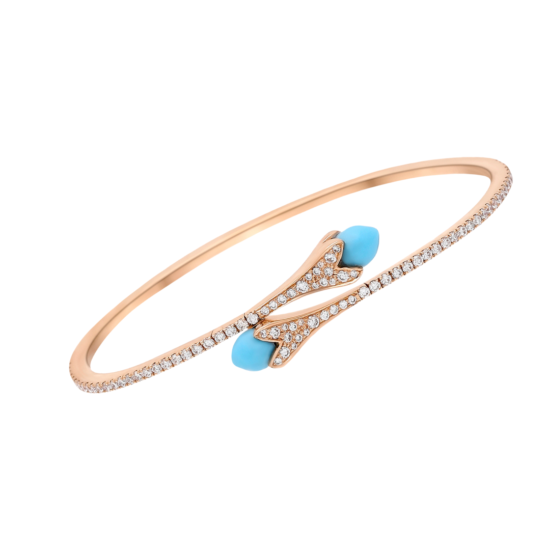 Two Flower Thin Tulip Bangle