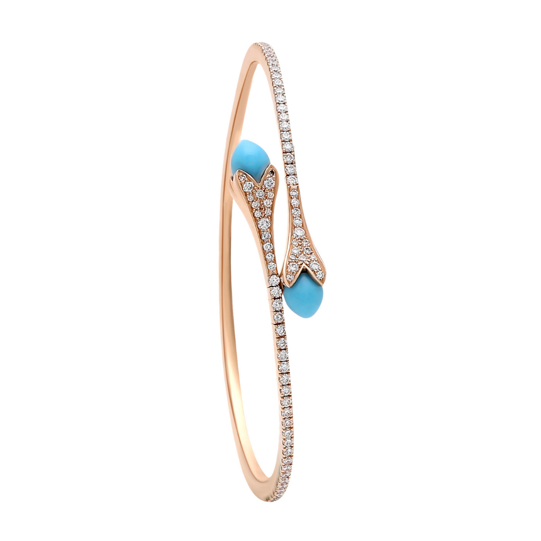 Two Flower Thin Tulip Bangle