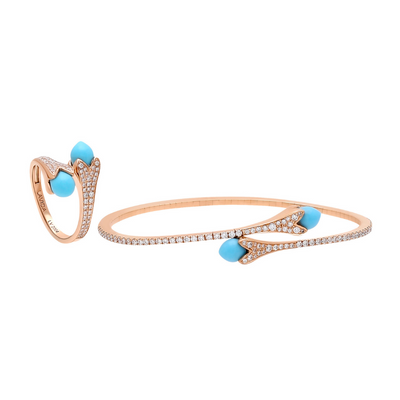 Two Flower Thin Tulip Bangle