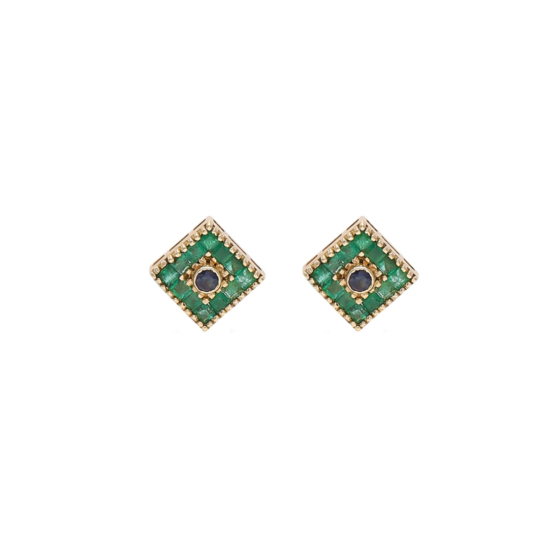 Small Square Lotus Earring