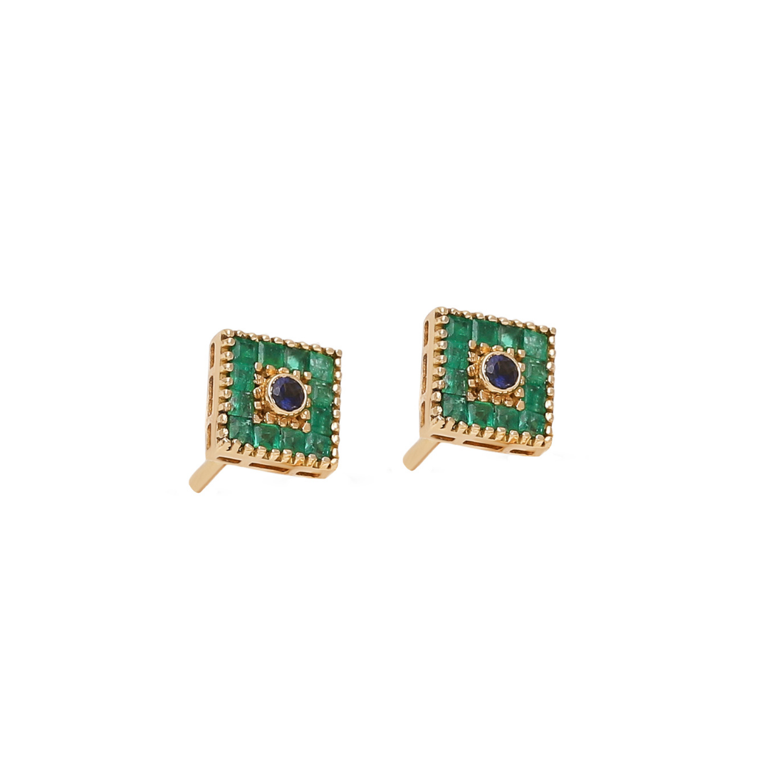 Small Square Lotus Earring