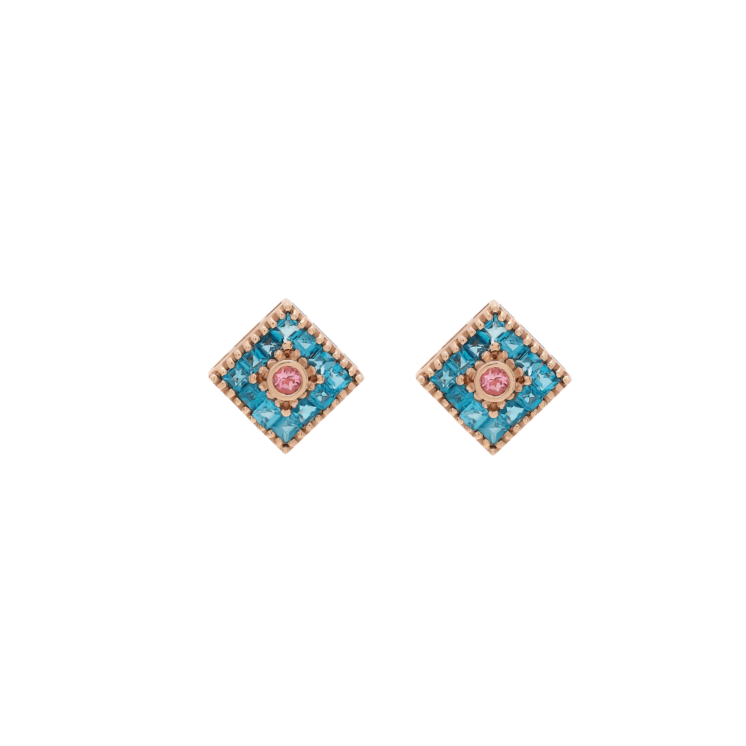 Small Square Lotus Earring