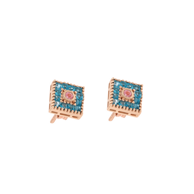 Small Square Lotus Earring