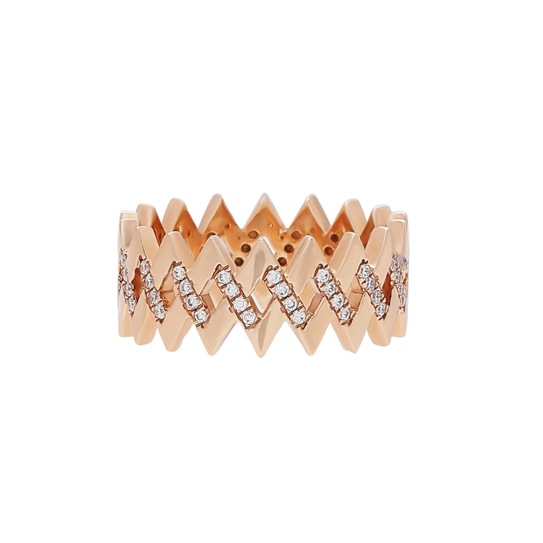 Zigzag Thick Viva Diamond Ring