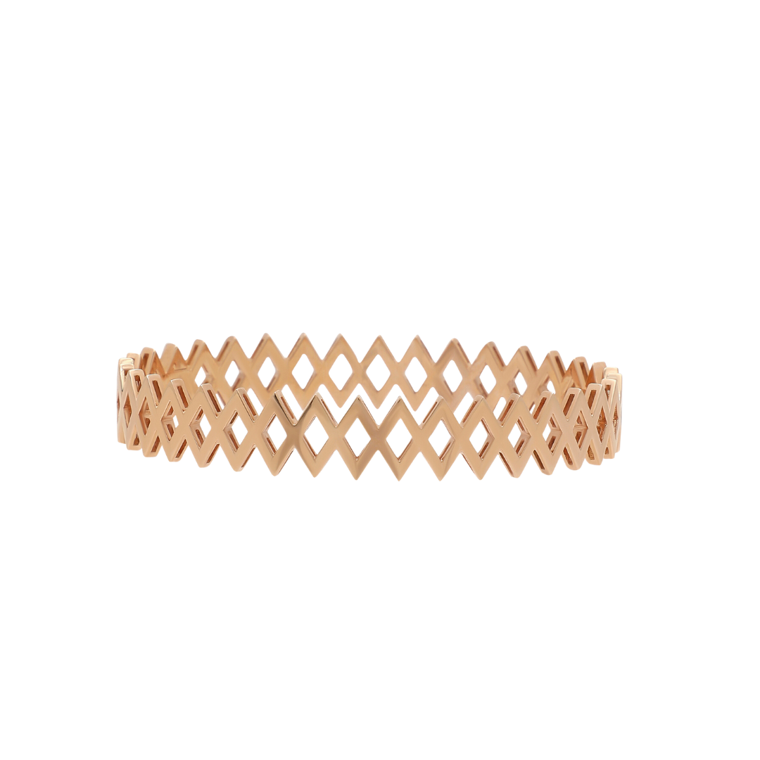 Viva Multi Motif Plain Gold Bangle