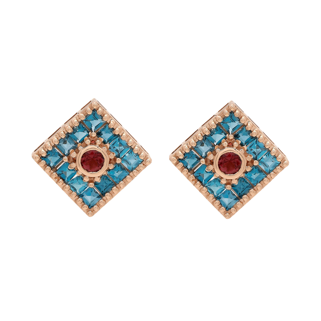 Large Square Lotus Earring