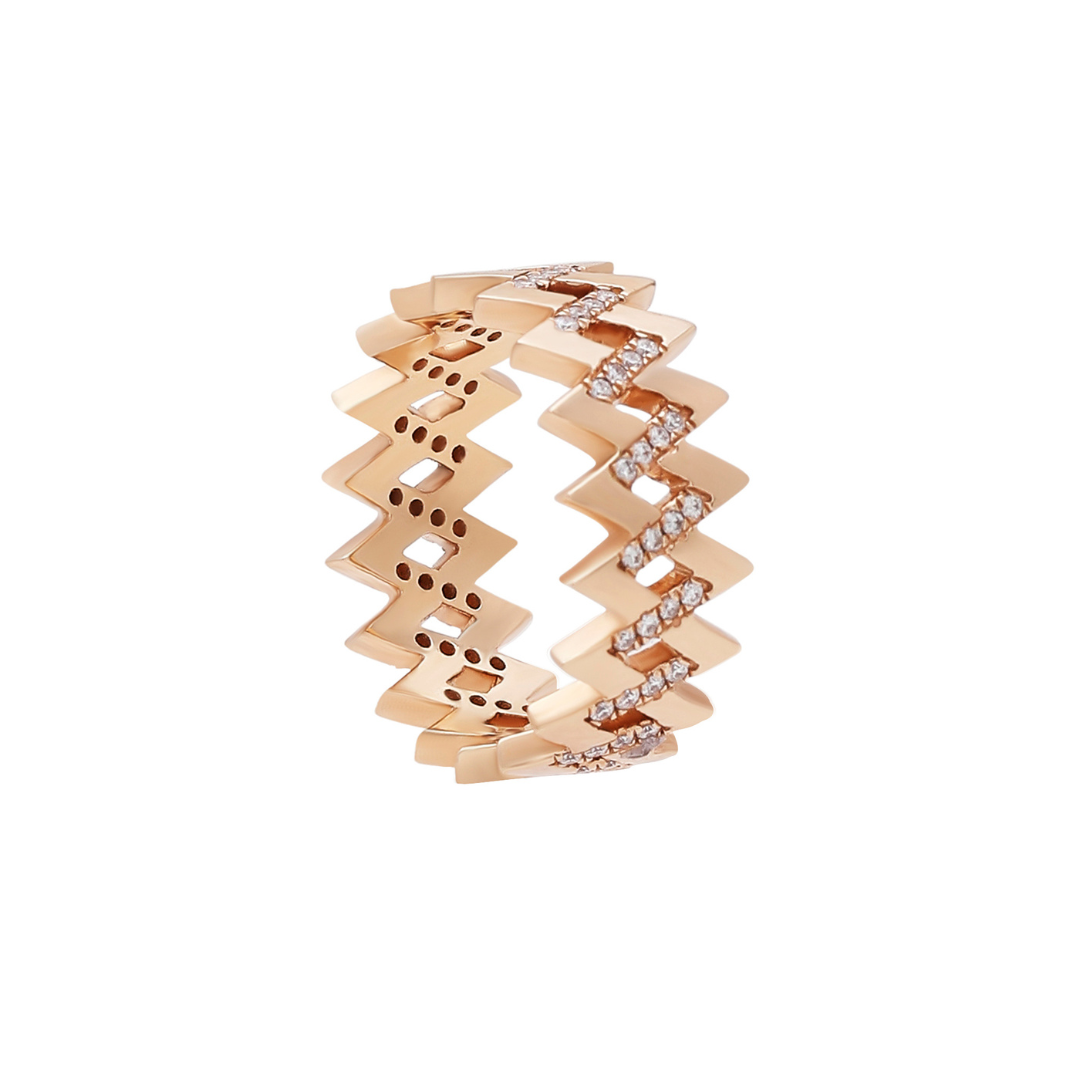 Zigzag Thick Viva Diamond Ring