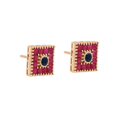 Large Square Lotus Earring