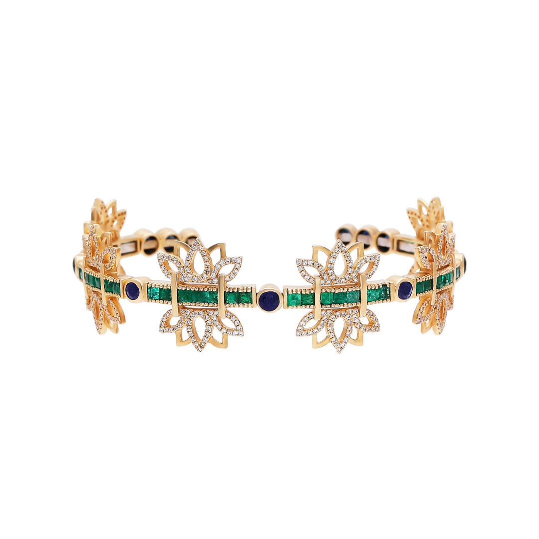 Two Side Multi Lotus Bangle