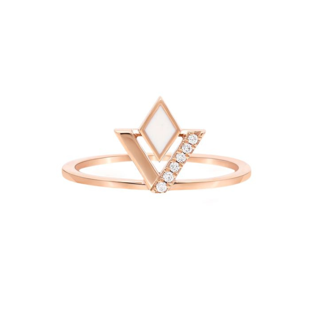 Viva V Plain Band Ring